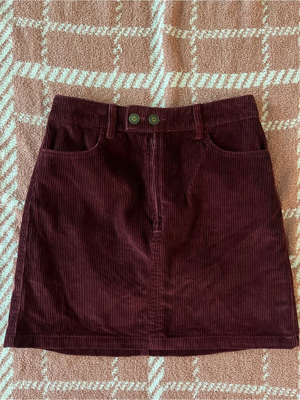 Hollister Burgundy Corduroy Mini Skirt